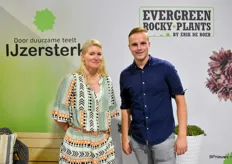 Chantal van der Muren and Dirk de Vries of Evergreen Rocky Plants were presenting a broad assortment of rock plants. They grow pot sizes 7, 9 and 14cm. Their specialty is to deliver mixtrays. Sustainability is also highly important for this company, which one can find in their trays, labels, and substrate they use.   